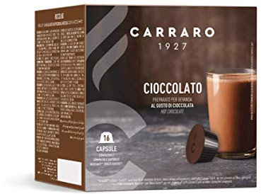 Caffè Carraro, selezione Cioccolato Carraro, Compatibili con Dolce Gusto®*, 6 Astucci da 16 Capsule: 96 Capsule