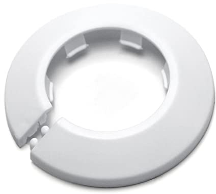 MroMax Passar 4 cm ytterdiameter fläns vatten rörskydd dekoration vitt rörskydd radiator PP-plast 40 mm vapenskölskrage för vägg rör rör dekoration 1 st