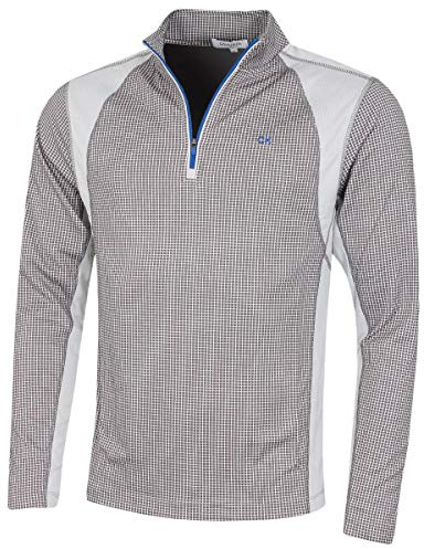 Calvin Klein Herren Micro Grid Half Zip Mid Layer - Schiefer/Silber - M.