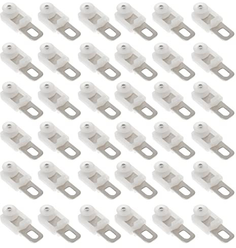 Angoily - Lote de 50 cortinas para ventana con riel deslizante, ruedas deslizantes y riel deslizante, planeador, ganchos, material para la casa