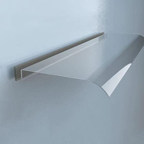 Vordach Überdachung Haustürvordach Pultvordach,Pultbogenvordach aus 3.5 Mm Transparent Polycarbonat,Moderne Vordach für Haustür,Uv Regen Schneeschutz für Tür Fenster Veranda (50x100cm/20x39)