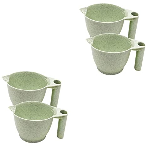 minkissy Hair Color Mixing Bowls Set of 4 with Ergonomic Handle 6.69X3.54X6.29In Portable Hair Dye Bowls for Salon Professional and Diy Home Use