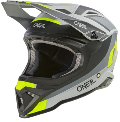O'NEAL | Casco Motocross | MX Enduro | Carcasa ABS, Forro Confort, Ventilacion Optima | Casco 1SRS Stream V.24 | Adulto | Negro Amarillo Neón | Talla XXL