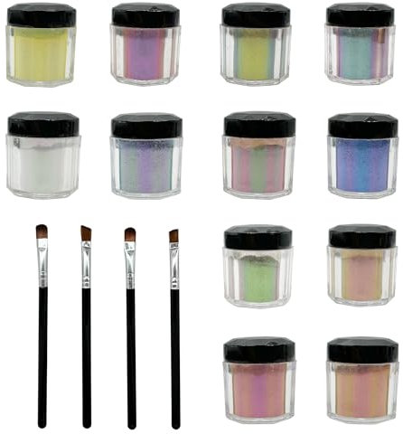 Attuslla 10 Farbe Chameleon Powder, 5g Chameleon Chrome Powder Epoxidharz Farbe für Epoxidharz Farben, Nägel, Make-up, Kerzenherstellung, Badebomben,Schleim