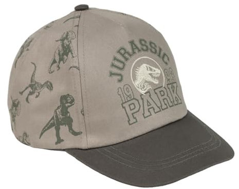 Gorra Infantil con Visera de Jurassic Park, Gris, Talla única Unisex niños