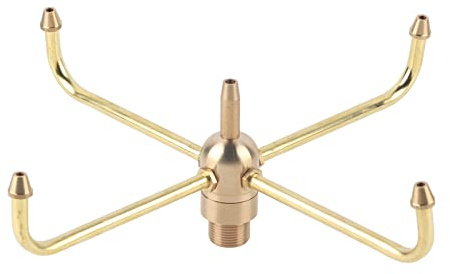 Buse de Fontaine Rotative en Laiton 4 Bras Tête de Pulvérisation G1/2 et G3/4 pour Bassin de Jardin Décoration de Rocaille Effet Tourbillonnant