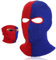 BBTO Gestrickte Skimaske Winter Sturmmaske Ski Sturmhaube mit 2 Löchern Ski Gesichtsabdeckung für Draußen Outdoorsports Radfahren Snowboarden für Motorradfahren(Rot und Blau,Klassischer Stil)