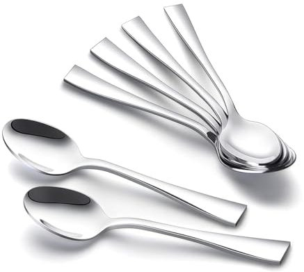 Cucchiaini da tè da 13,7 cm, in acciaio inox, lavabili in lavastoviglie, per caffè, tè, dessert, antipasti