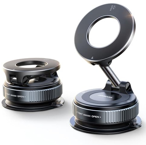 JOYROOM Magsafe Suction Cup Phone Mount, Vacuum Magnetic Phone Holder for Car, 360° Metal Strut Magsafe Car Mount for iPhone 17 Pro iPhone 16 15 14 13 12 & Android Magsafe Case