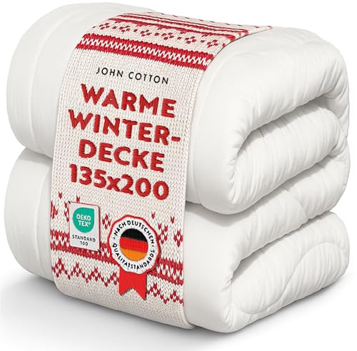 John Cotton New Way Bettdecke 135x200 - Innovativ & Atmungsaktive Winterdecke für Allergiker | Oeko-Test Zertifiziert Bettdecken | Weiche Microfaser Schlafdecke | Winterdecke 135 x 200 cm