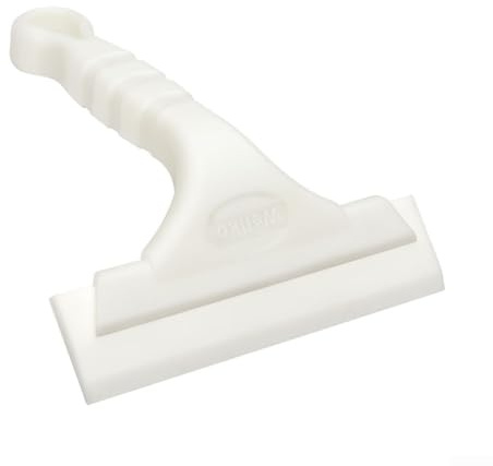 Rascador de silicona con mango de plástico para limpieza de ventanas y eliminación de películas, diseñado para su uso en vidrio automotriz en varios tipos de vehículos (blanco)