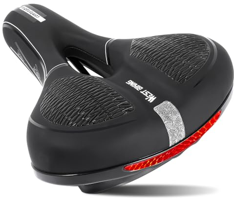 ZIMAOER Sella per bicicletta, ergonomica, per uomo e donna, traspirante, imbottitura in schiuma di memoria, ammortizzante, impermeabile, in pelle PU, per e-bike, mountain bike, bici da strada