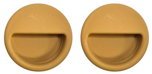 cyclingcolors 2x Tirador redondo empotrable Ø54 mm plástico para armario cocina cajón y muebles del hogar, roble