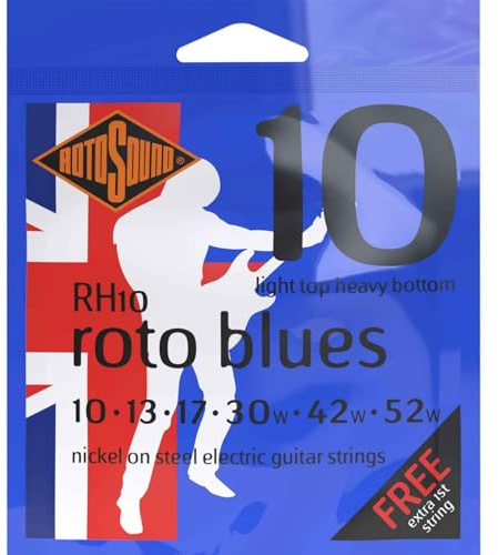 Rotosound, Corde per chitarra elettrica Roto, BLUES RH10, Set Light/Heavy 10-52