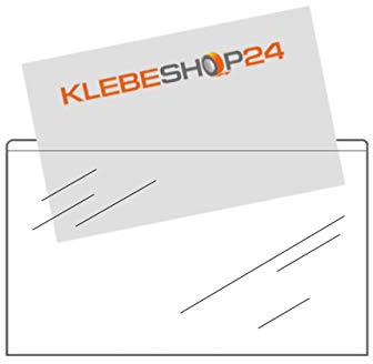 Klebeshop24 Visitenkartentaschen breite Seite offen 105 x 60 mm 100 Stück