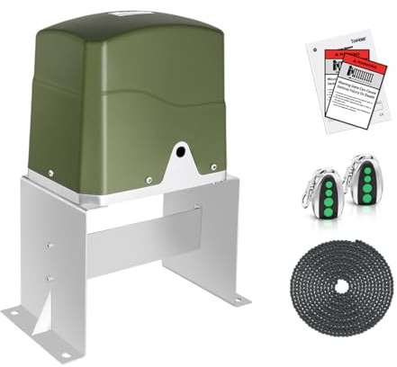 TOPENS CK700 Automatic Sliding Gate Opener Chain Drive Electric Gate Motor for Heavy Driveway Slide Gates Up to 1600 Pounds, Security Gate Operator AC Powered with 20ft Roller Chain and Remote Control