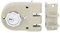 Amig - Cerradura de Sobreponer de Derecha con palanca de Cierre, Lengüeta y Tirador para Puertas de Madera Mod. 1396-60 mm - Pestillo con Cilindro Interior y Exterior - Acero Beige