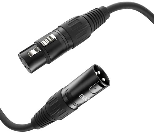 ETEC, XLR-Kabel, Mikrofon-Kabel, Stecker auf Buchse, XLR-Verbindungs-Kabel, schwarz, 1,50 m