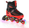 MGYZM Inliner für Kinder, größenverstellbare Inline Skates für Kinder, Erwachsene Mädchen und Jungen Inline Skates, Rollschuhe für drinnen und draußen, Rot (Large)