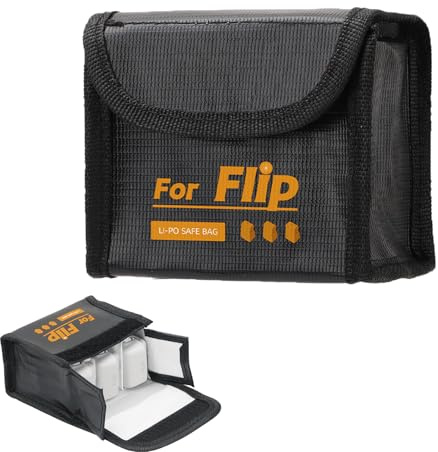CERFFOOL Lipo - Custodia per batteria sicura per DJI Flip Ignifugo a prova di esplosione, custodia di immagazzinaggio sicuro per Drone, Per 3 batterie, sacchetto di stoccaggio a prova di esplosione
