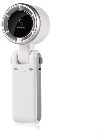 Portable Desk Fan with Digital Display Brushless Motor 180° Adjustable 5 Speed Settings USB Rechargeable 3600mAh Battery(white)
