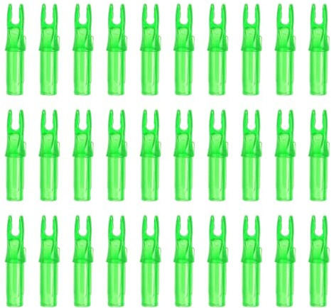 PATIKIL Archery Arrows Nocks 6.2mm, 30 Pack Plastic Insert Arrow Nock Replacement Arrow Tails for Hunting Shooting Compound Recurve Bow, Transparent Green