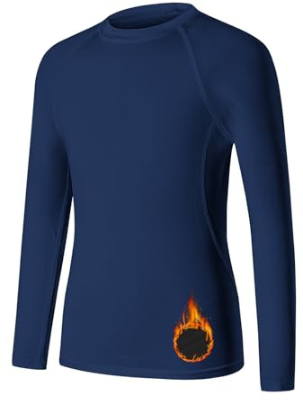 HYCOPROT Maglia Termica per Bambini Maglia Intima Termica a Maniche Lunghe Maglia Intima in Pile per Ragazzi Intimo Funzionale Traspirante Maglia Intimo da Sci per Inverno Escursionismo Ciclismo