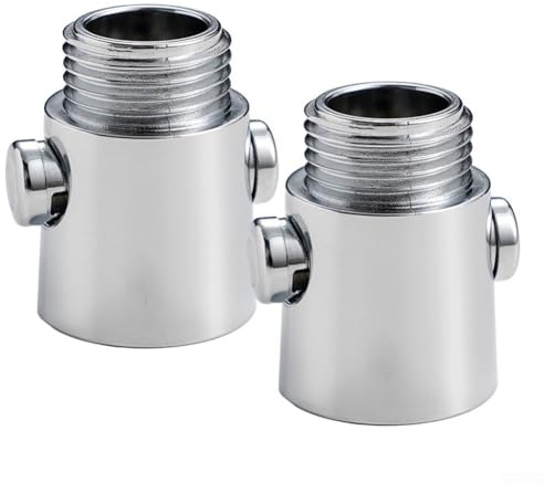 Eawfgtuw Válvula de cierre de cabezal de ducha ABS, conector de parada de agua limitador de flujo con control de pausa de botón, chapado en plata, paquete de 2 para ducha de mano de baño