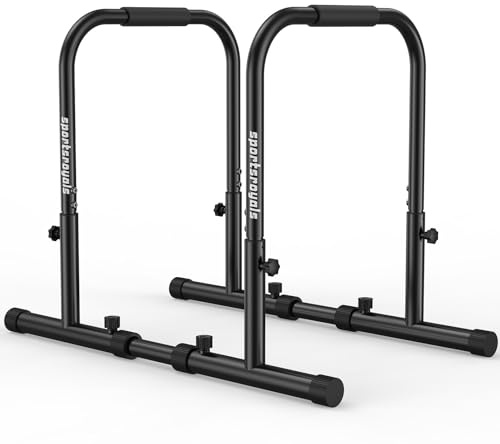 Sportsroyals Barra regolabile per dip bar, parallette pesanti e paralleli, 400 LBS stabili per la casa, per allenamento calistenico e per il corpo