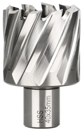 BALUGAEA HSS Kernbohrer 40 mm Schneiddurchmesser, 19 mm Weldonschaft, 35 mm Schnitttiefe,Kernbohrer für Magnetbohrmaschinen