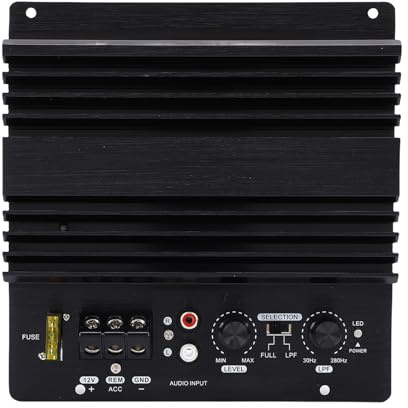 aqxreight Panneau D'amplificateur de Son de Voiture Puissant 600W, Caisson de Basses Haute Puissance, Conception en Alliage D'aluminium pour Le Divertissement Automobile