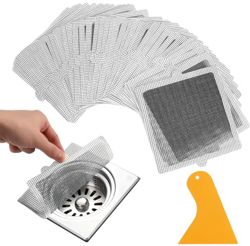 40 filtro doccia capelli, 15 x 15 cm raccogli capelli doccias, filtro capelli doccias usa e getta, vasca da bagno, lavandino, filtro per scarico a pavimento, doccia, bagno, cucina
