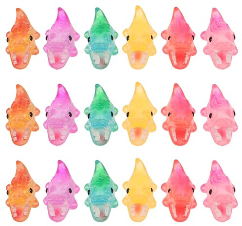 Abaodam Lot de 18 Figurines d'animaux en Résine Phosphorescente, Décor Miniature de Plante, Crocodile Cartoon, pour Bureau et Jardin
