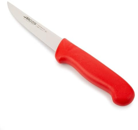 Arcos Coltello Disossatore con Lama in Acciaio Inossidabile Nitrum 130 mm – Coltello da Macellaio Professionale per Tagliare Ossa e Carne – Manico Ergonomico in Polipropilene, Serie 2900, Rosso