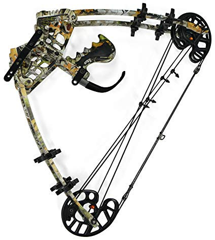 SHARROW Compoundbogenset Jagdbogen 45lbs Dual-Zweck Sportbogen Katapult Stahl Ball Compound Bögen für Outdoor Bogen Jagd Angeln (Typ 1:Camo)