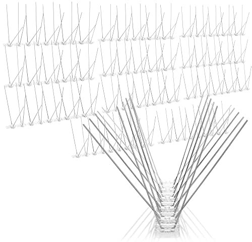 com-four® 12x premium pigeon defense spikes made of stainless steel - bird defense spikes for balconies, windows and roofs - pigeon protection spikes - bird screen 25 cm