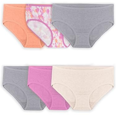 Fruit of the Loom Women's Underwear with 360° Stretch (Regular & Plus Size), Hipster - Comfort Cotton - 6 Pack, 9