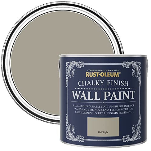 Rust-Oleum Grey Wall and Ceiling Paint in a Chalky Matt Finish - Half Light 2.5L