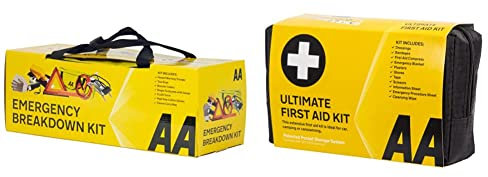 AA Car Essentials 5060114610651 Emergency Breakdown Kit Ultimate First Aid Kit - AA0903 - A Family Essential For Car Home Holidays Travel Camping Caravans Office