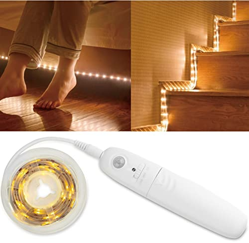 Eaxus® 30 LED Strip Bewegungsmelder – 3 Meter LED Lichtleiste Batterie mit Bewegungssensor & Helligkeitssensor