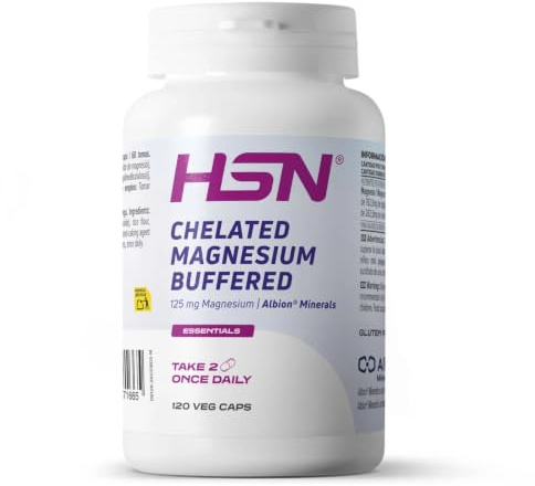 HSN Bisglicinato de Magnesio Albion® Minerals - 120 Cápsulas Vegetales | 250mg Magnesio Elemental por Dosis Diaria. El Magnesio Contribuye a Reducir el Cansancio y Fatiga. Vegano y Sin Gluten