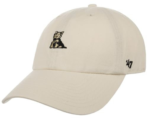 '47 Brand Clean Up Dog Icon Cap Basecap Baseballcap Strapback Baumwollcap Dad Hat Damen/Herren/Strapback - Metallschnalle, mit Schirm Frühling-Sommer Sommer - One Size cremeweiß