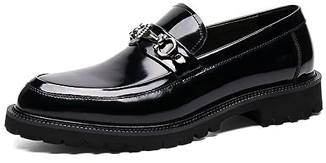 Loafers Oxfordskor för män eleganta herrskor bekväma ridskor formella för män, Svart, 41 EU