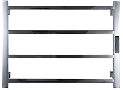 HWSY Scaldasalviette Elettrico, Portasciugamani Riscaldato Quadrato in Acciaio Inossidabile, Portasciugamani Riscaldato con Timer, Stendino per Montaggio a Parete con Interruttore Impermeabile,