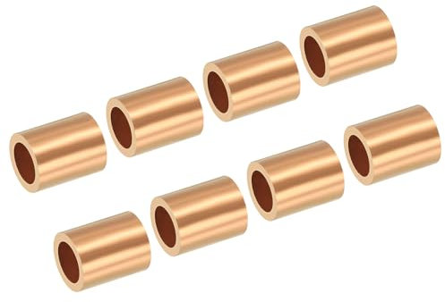 PATIKIL 12 Stück Kupfer Drahtseilhülsen 5/32/4mm Draht Seil Stopphülse für Drahtseil und Kabel Zwinge, Golden