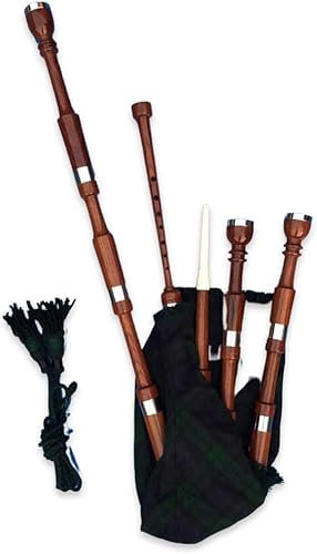 McWilliams Dudelsack, traditioneller schottischer Hochland-Dudelsack für Anfänger und Erwachsene, mit komplettem Zubehör (Brown P BlackWatch)