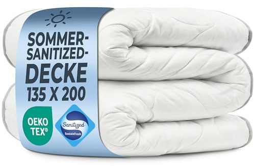 LILENO HOME Sommer Steppbettdecke 135x200 | wolkenweiche Allergiker Bettdecke 135x200 mit Sanitized Hygiene Funktion | Oeko-Tex Klasse 1 Mikrofaser | 95 °C waschbar | Made in EU | Hotel Qualität