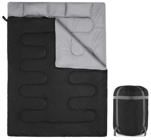 Dinntty Doppelschlafsack, Paarschlafsäcke Erwachsene Kinderschlafsack Leichter Rucksackschlafsack 2 Kissen Für Den Außenbereich