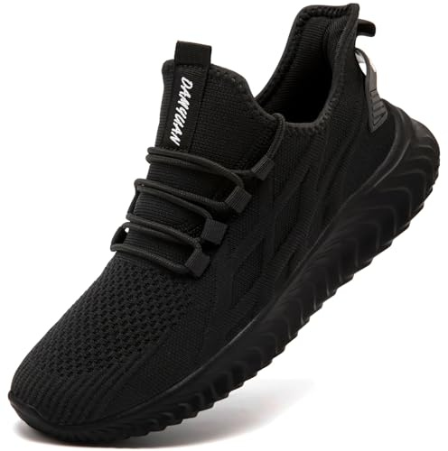 ZMBCYG Scarpe da ginnastica da donna, scarpe da ginnastica leggere, per il tempo libero, traspiranti, antiscivolo, A nero, 37 EU