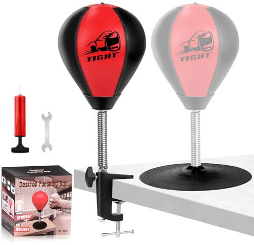 NZQXJXZ Boxsack für den Schreibtisch, Punchingball Tisch mit Superstarkem Saugnapf und Tischklemme für Bürotisch und Theke, Lustiges Geschenk für Freunde oder Kollegen